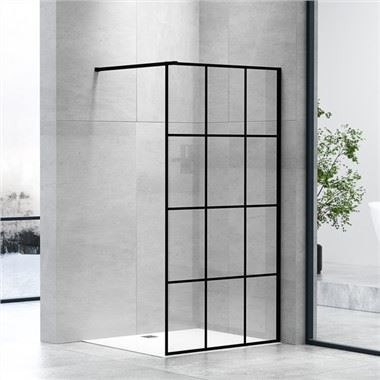 Blacken Frameless Walk In Shower Enclosure Nano Glass