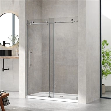 Frameless Sliding Polished Chrome Soft Close Shower Door
