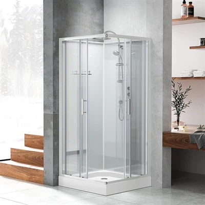 Square Hinged Shower Cabin With Rainfall Shower System C6053W