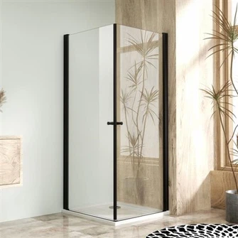 Square Shower Enclosures With Tempered Glass And White Tray